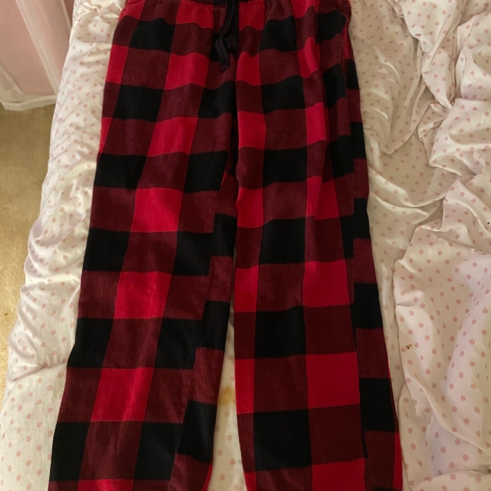 Old Navy Red and Black Plaid Pants